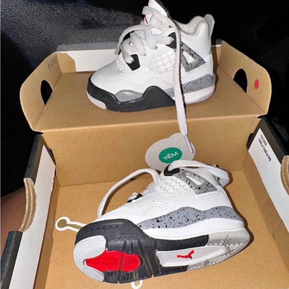 Jordan Kids White and Black Sneakers